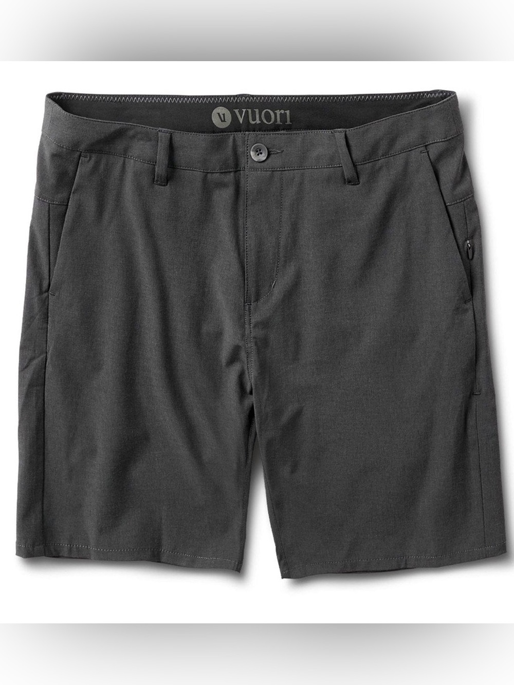 Vuori Men's Aim Short 8" Inseam Charcoal Gray 34 Casual Outdoor Athleisure